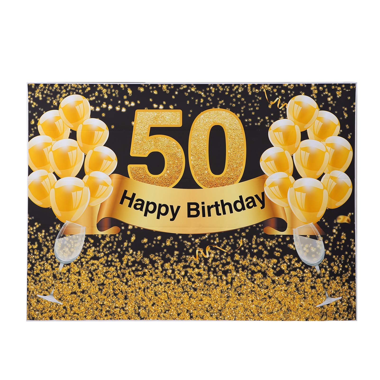 Amosfun 1pc 50 Years Old Background Cloth Merry Birthday Banner Decorative Birthday Backdrop Birthday Backdrop Cloth Happy Birthday Decor Happy Birthday Backdrop Decorative Items Vinyl