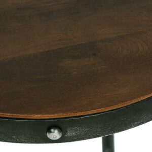 Christopher Knight Home Rivet Side Table, Anitique Gunmetal + Brown Wash