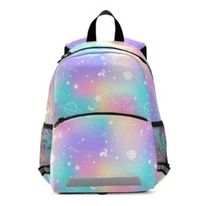alaza galaxy rainbow star backpack school daypack harness safety with removable tether