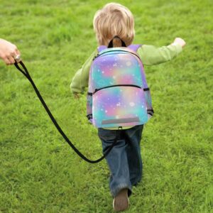 ALAZA Galaxy Rainbow Star Backpack School Daypack Harness Safety with Removable Tether