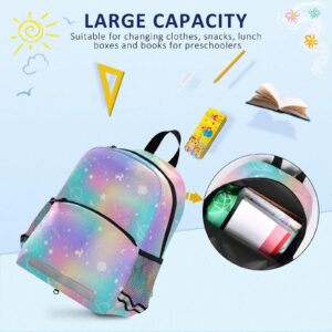 ALAZA Galaxy Rainbow Star Backpack School Daypack Harness Safety with Removable Tether