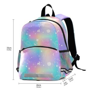 ALAZA Galaxy Rainbow Star Backpack School Daypack Harness Safety with Removable Tether