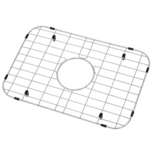 lqs stainless steel sink protectors, kitchen sink grid 18 7/8" x 12 5/8" with center drain hole for single sink bowl, sink protector, kitchen sink grate, sink bottom grid