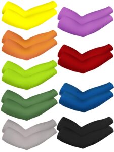 9 pairs uv protection sleeves cooling sleeves long arm covers arm sleeves for men and women (bright colors)