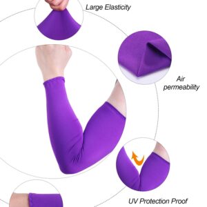 9 Pairs UV Protection Sleeves Cooling Sleeves Long Arm Covers Arm Sleeves for Men and Women (Bright Colors)