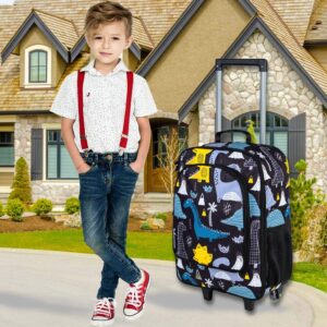 gxtvo Kids Luggage with Wheels for Boys, Dinosaur Rolling carry on Suitcase for Toddler Children