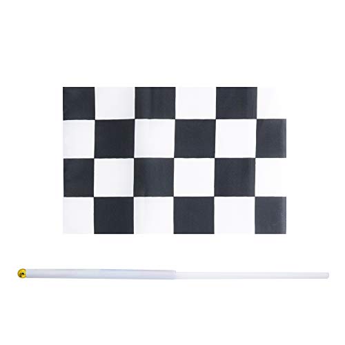 Kind Girl 50 Pack Checkered Flag Racing Flag Hand Held Stick Flags, Black & White Checkered Flag Racing Pennant Banner Flags,Decorations Supplies for Racing,Race Car Party,Sport Events,Kids Birthday