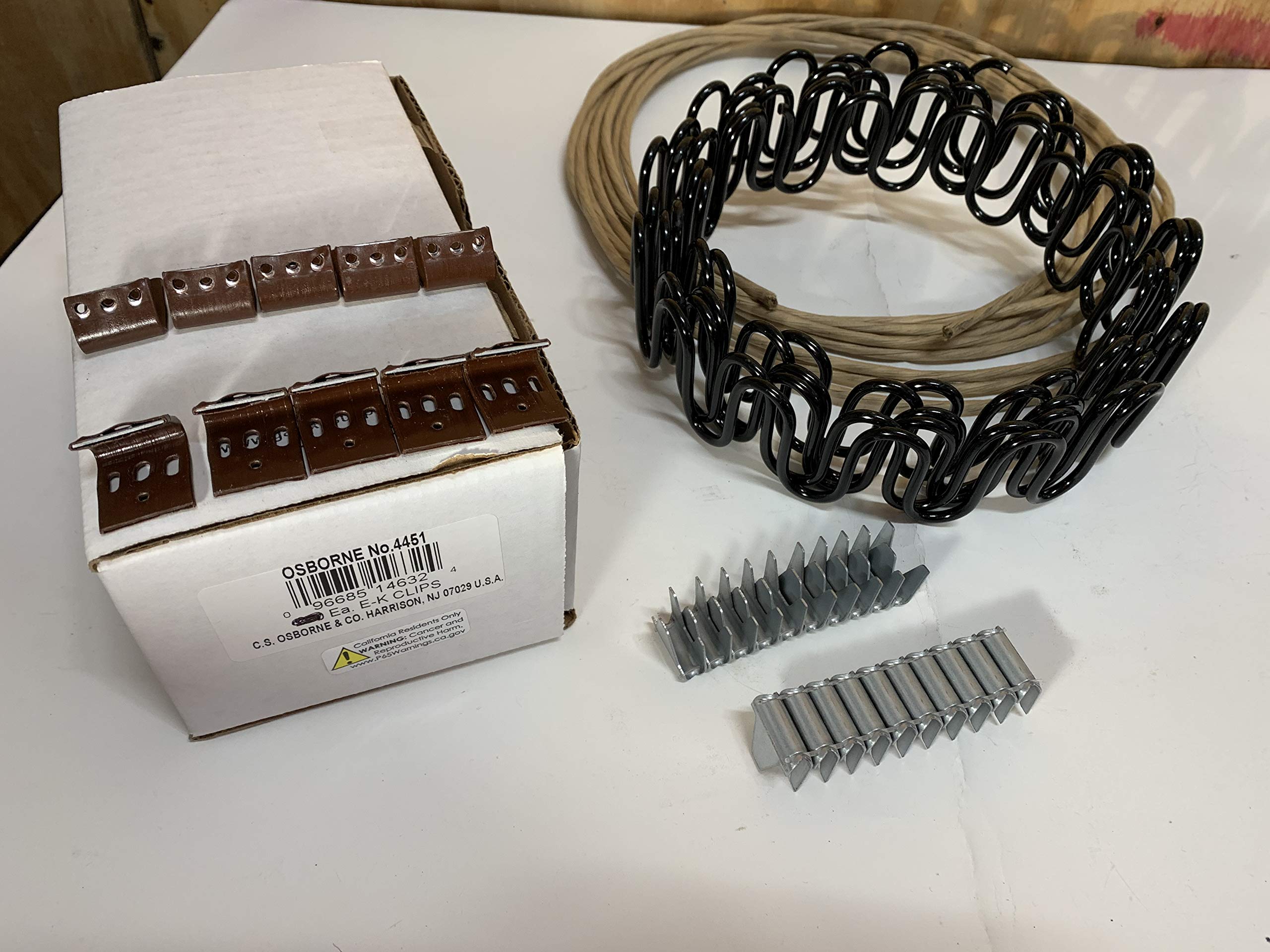 Galaxy Supply Inc. Zig Zag- Springs 8 Gauge 10 Feet for Furniture & Auto Upholstery, Plus Special Package 10 pcs 7 Holes Clip +10 pcs Stay Wire Clips + 10 feet of Springing Wire