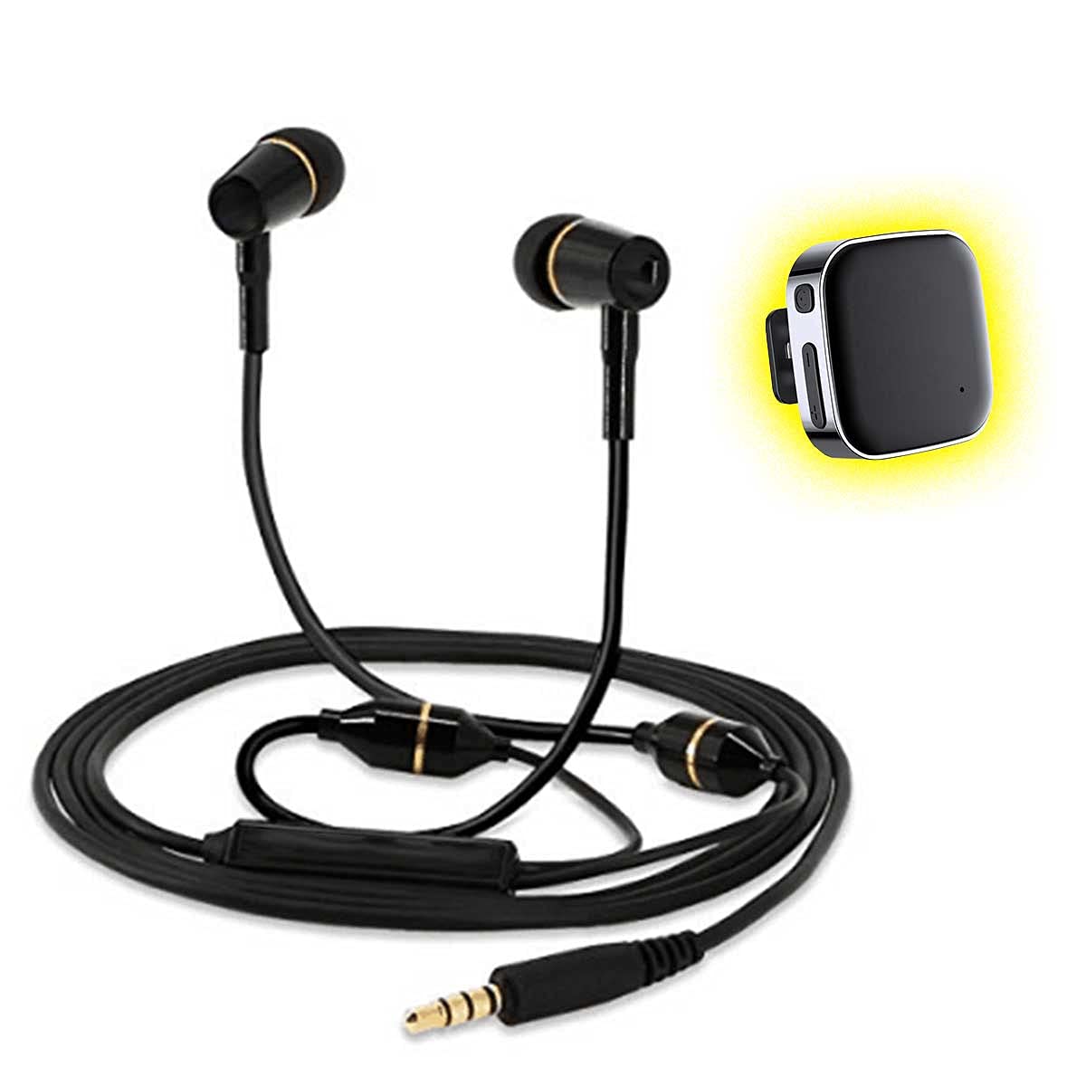 [2022 Updated] EMF Blocking, Radiation Protection Headphones/Ear Buds - Air Tube Technology (Black Headphones + Bluetooth Adapter)