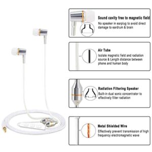 [2022 Updated] EMF Blocking, Radiation Protection Headphones/Ear Buds - Air Tube Technology (Black Headphones + Bluetooth Adapter)