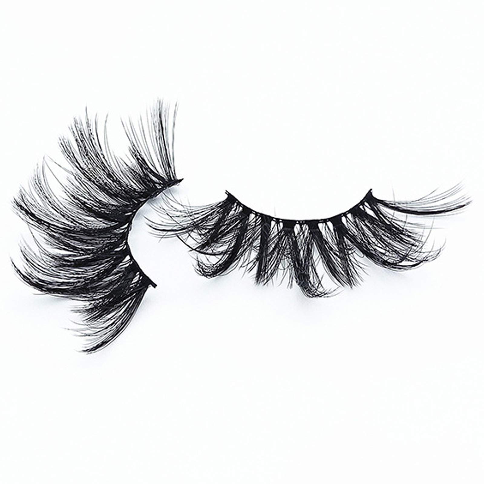 TEESTOU False Eyelashes 25MM Mink Lashes Strip Long Big Thick Fake Eyelashes Wispy Fluffy Halloween Eyelashes Pack 8 Pairs