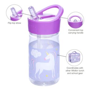 Wildkin 12 Inch Kids Backpack Bundle with Water Bottle (Unicorn)