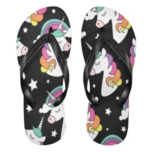 blueangle unicorn print flip flop sandal men's and women's summer sandal | beach & water shoes