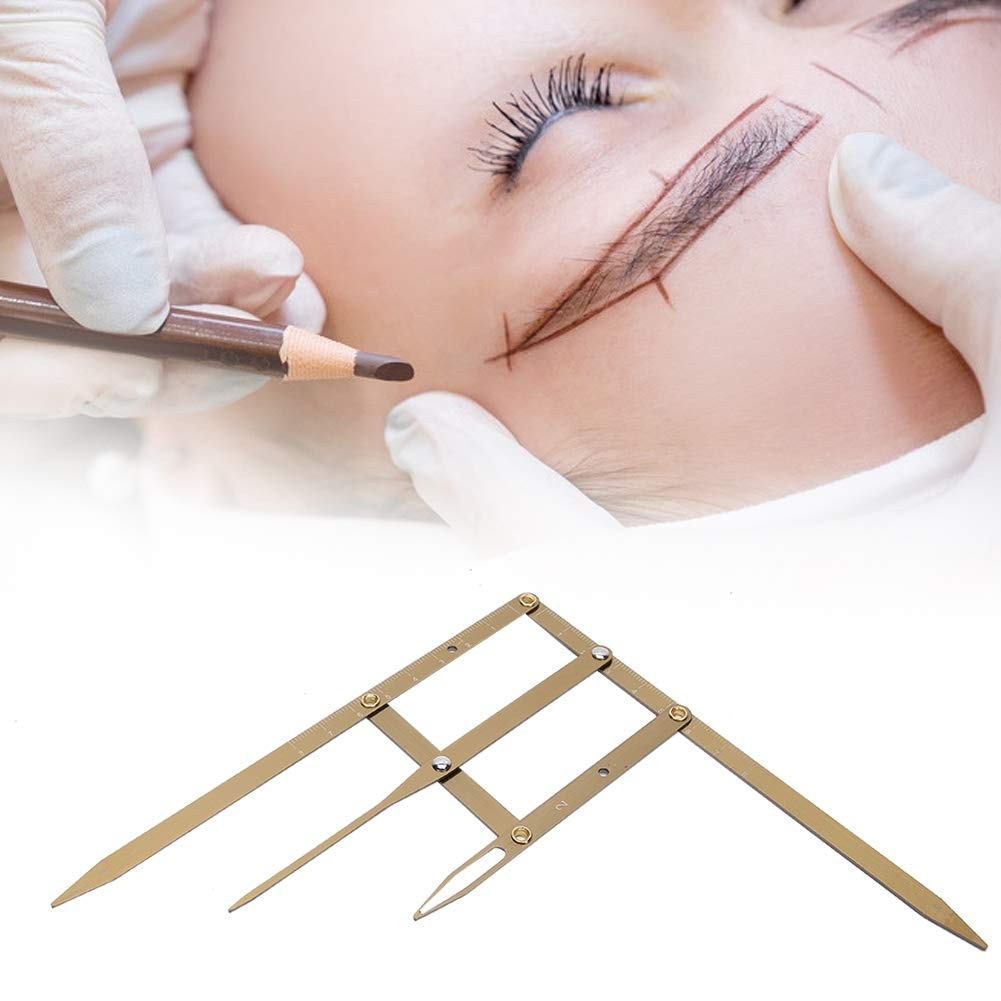 Eyebrow Ruler, Eyebrow Stencil Microblading Tattoo Eyebrow Ruler Golden Ratio Makeup Symmetrical Tool Accessory (golden)