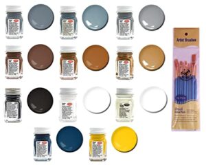 make your day testors naval color enamel paint variety, 1/4 fl oz (pack of 11) paintbrush set