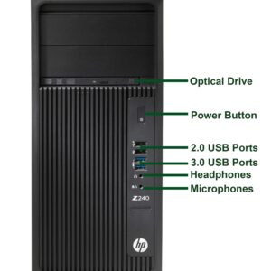 HP Z240 Tower Computer Workstation PC, Intel Core i5 6600 3.3GHz Processor, 16GB DDR4 Ram, 256GB NVMe SSD, 1TB Hard Drive, Wireless Keyboard & Mouse, WiFi | Bluetooth, Windows 10 Pro (Renewed)