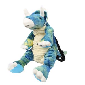 aporake 3D Dinosaur Backpack, Plush Dinosaur Zipper Backpack, Adjustable Straps Cartoon Animal Schoolbag, Great Gifts for Kids (Blue, 60cm)