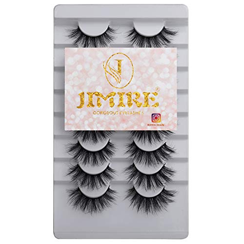 JIMIRE Faux Mink Lashes Fluffy Wispy False Eyelashes Luxury Soft Cat-Eye Lashes Pack 8 Pairs…