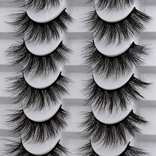 JIMIRE Faux Mink Lashes Fluffy Wispy False Eyelashes Luxury Soft Cat-Eye Lashes Pack 8 Pairs…