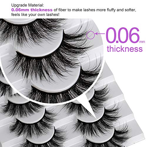 JIMIRE Faux Mink Lashes Fluffy Wispy False Eyelashes Luxury Soft Cat-Eye Lashes Pack 8 Pairs…