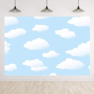 Blue Sky White Cloud Backdrop Birthday Party Backdrops Kids Photography Background Shooting Studio Props 7x5ft