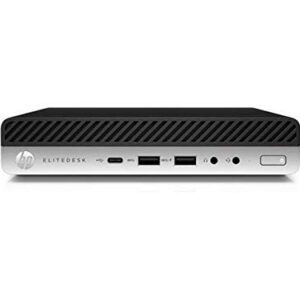 HP EliteDesk 705 G4 mini Home and Business Desktop Mini Black (AMD Ryzen 5 PRO 2400GE 4-Core, 8GB RAM, 256GB SSD, AMD RX Vega 11, Wifi, Bluetooth, 6xUSB 3.1, 3 Display Port (DP), Win 10 Pro) (Renewed)