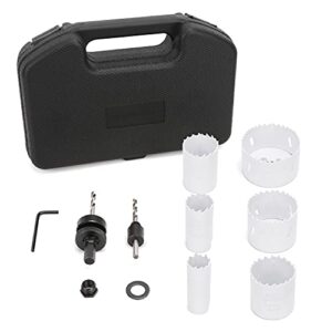 Amazon Basics 9-Piece Bi-Metal High Speed Steel Hole Saw Kit with Carrying Case, 25/32" to 2-11/16”, Black