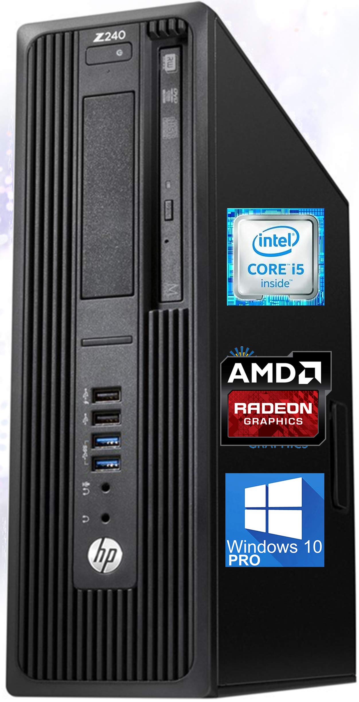 HP Z240 Workstation SFF Desktop PC, Intel Core i5-6500 Upto 3.60GHz, 16GB RAM, 1TB SSD, AMD Radeon HD 8570 1GB 4K, DisplayPort, HDMI, DVI, AC Wi-Fi, Bluetooth - Windows 10 Pro (Renewed)