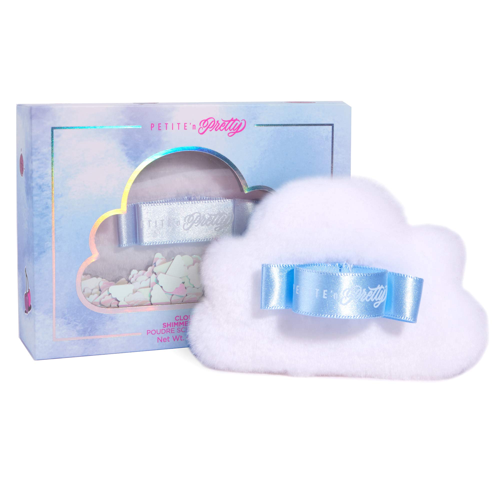 Petite 'n Pretty Cloud Fluff, Shimmer Body Puff - Body Makeup for Kids, Tweens, Teens - Lightly Scented Body Shimmer, Pink Body Glitter