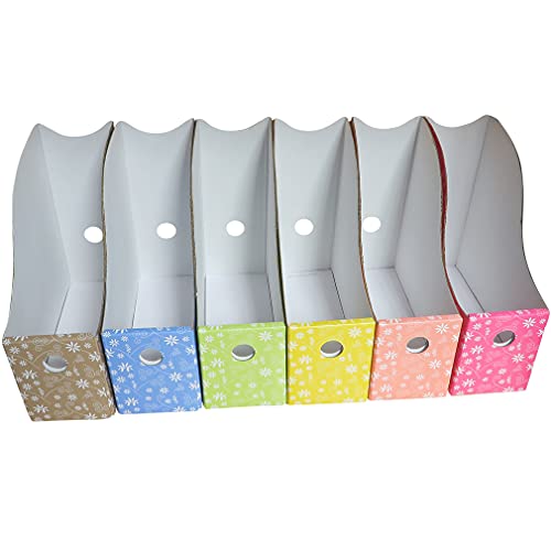 Evelots Magazine File Holder Organizer (6 Pack) Improved Front Fold-Extra Stable Flowers