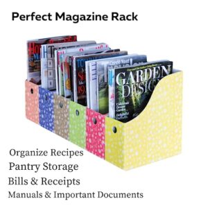 Evelots Magazine File Holder Organizer (6 Pack) Improved Front Fold-Extra Stable Flowers