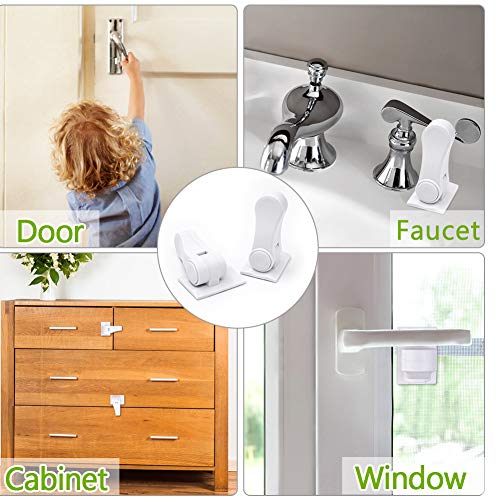 Childproof Door Lever Lock (6-Pack), Baby Proofing Door Handles Deter Toddler Pets from Opening Lever Doorknob or Getting Locked in Rooms - Child Safety - Easy Install Use