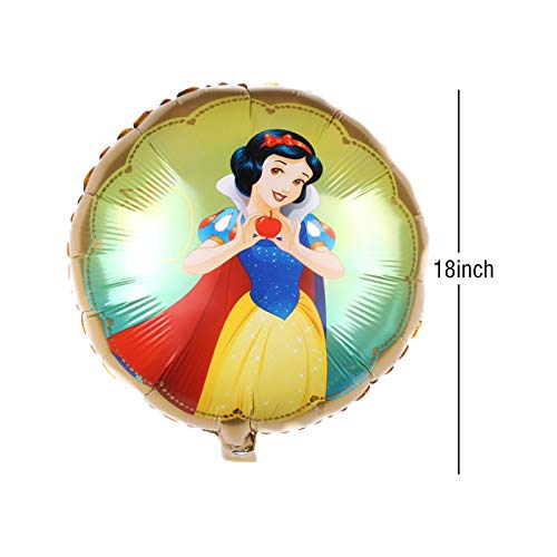 5PCS Snow White Princess Party Shape Foil Balloons For Kids Birthday Baby Shower Girl's Princess Theme Party Decorations