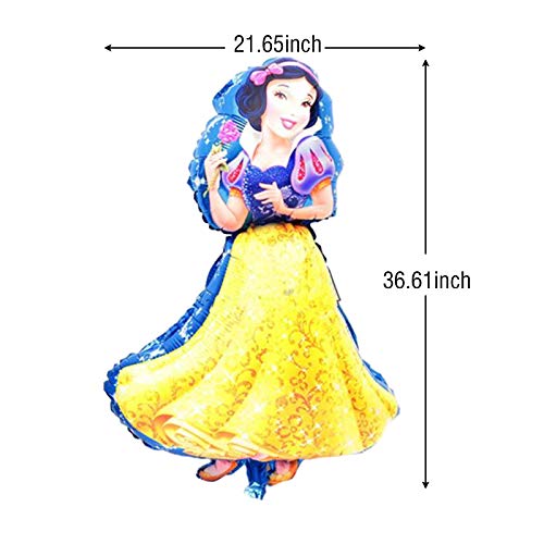 5PCS Snow White Princess Party Shape Foil Balloons For Kids Birthday Baby Shower Girl's Princess Theme Party Decorations