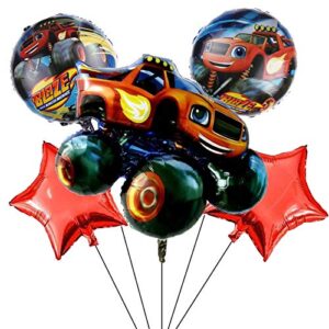 5pcs blaze and the monster machine balloons foil balloon for kids birthday party monster truck cars party decorations