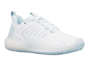 k-swiss women's ultrashot 3 tennis shoe, white/blue glow, 9.5 m