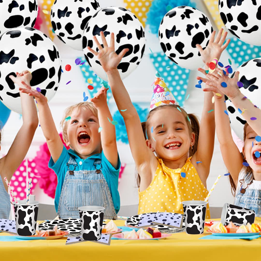 50 PCS Cow Balloons Funny Cow Print Balloons For Children's Party Western Cowboy Theme for Kids Birthday Party Favor Supplies Decorations Cowboy Birthday Balloons