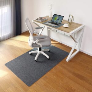 55"x35" office desk chair mat for home office , upgraded version - computer gaming rolling chair mat, multi-purpose low-pile hardwood floor protector(dark gray)