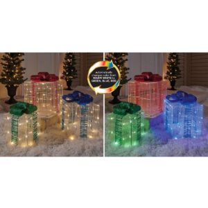 sylvania 3 pc color changing gift boxes led giftboxes, multi