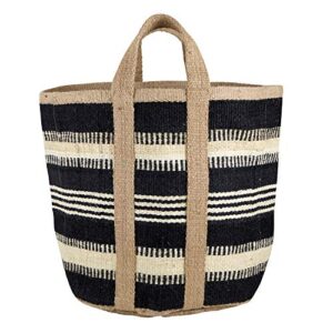 santa barbara design studio basket bag - black with ivory