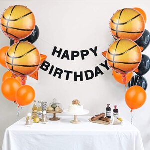 10pcs Basketball Balloons 18inch Basketball Birthday Decorations Aluminum Foil Sports Mylar Balloons Basketball Party Decorations Basketball Birthday Party Supplies