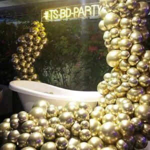 PartyWoo Metallic Gold Balloons, 50 pcs 5 Inch Gold Metallic Balloons, Gold Balloons for Balloon Garland or Balloon Arch as Party Decorations, Birthday Decorations, Baby Shower Decorations, Gold-G101