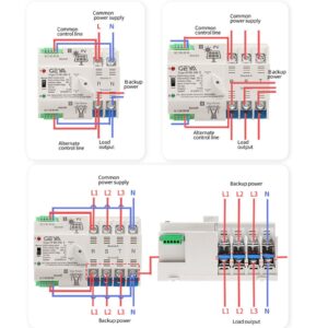 GAEYAELE on-Grid Photovolatic Power Automatic Transfer Switch Din Rail 4P 63A AC110V ATS PV Solar System Power Generator Transfer Switch Use (ATS-4P-63A-110VAC-Solar)