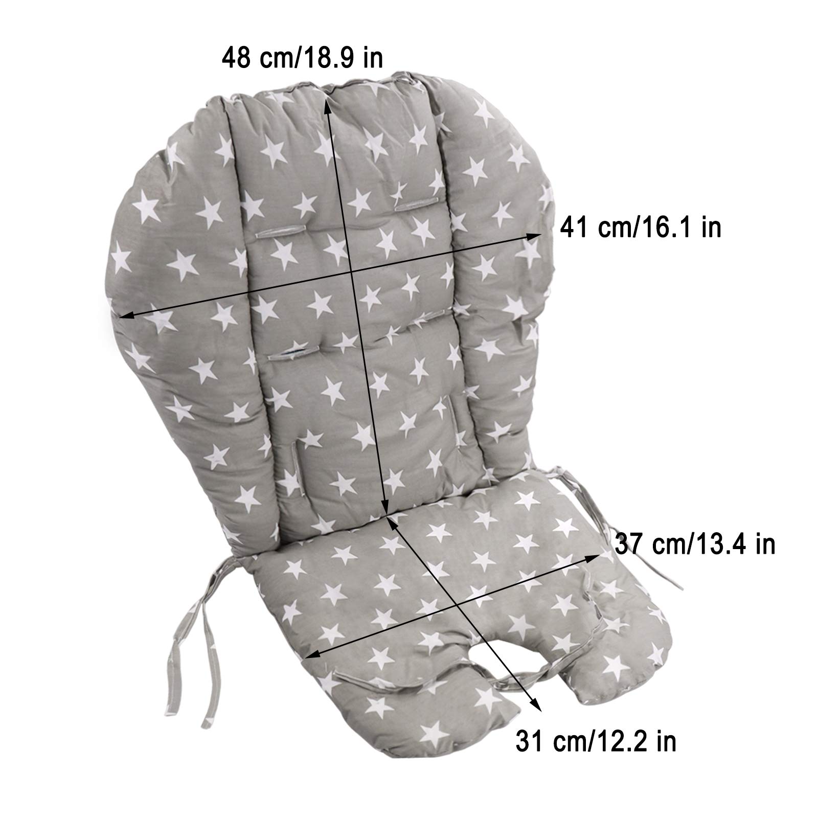 High Chair Cushion,High Chair Pad,Baby High Chair Seat Cushion Liner Mat Padding Cover Protection Pad for Baby Dining Chair(Gray Star)