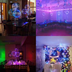 LED Balloons 10 Pack, Light Up Balloons 20 Inches Clear Helium Bobo Balloons, Glow Bubble Balloons with String Lights for Valentines Day Halloween Christmas Wedding Birthday Party Decoration