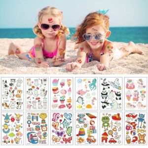 Zayvor Temporary Tattoos For Kids, 400pcs Glow In The Dark Tattoos,Assorted Cartoon Luminous Unicorn Mermaid Butterfly Animal Dinosaur Pirate Space Fake Tattoo, Boys Girls Party Favor Supplies