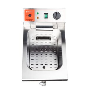 Valgus 1750W Stainless Steel Electric Deep Fryer 12L Large Capacity Countertop Kitchen Frying Machine with Basket & Lid, Drain System