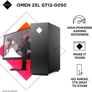 2021 Newest HP OMEN 25L Gaming Desktop PC, AMD 8-Core Ryzen 7 3700X(Up to 4.4GHz), GeForce RTX 3060 12GB, HyperX 16 GB DDR4 RAM, 1TB HHD+512GB PCIe NVMe SSD, Windows 10, RGB Lighting + Generic Mouepad