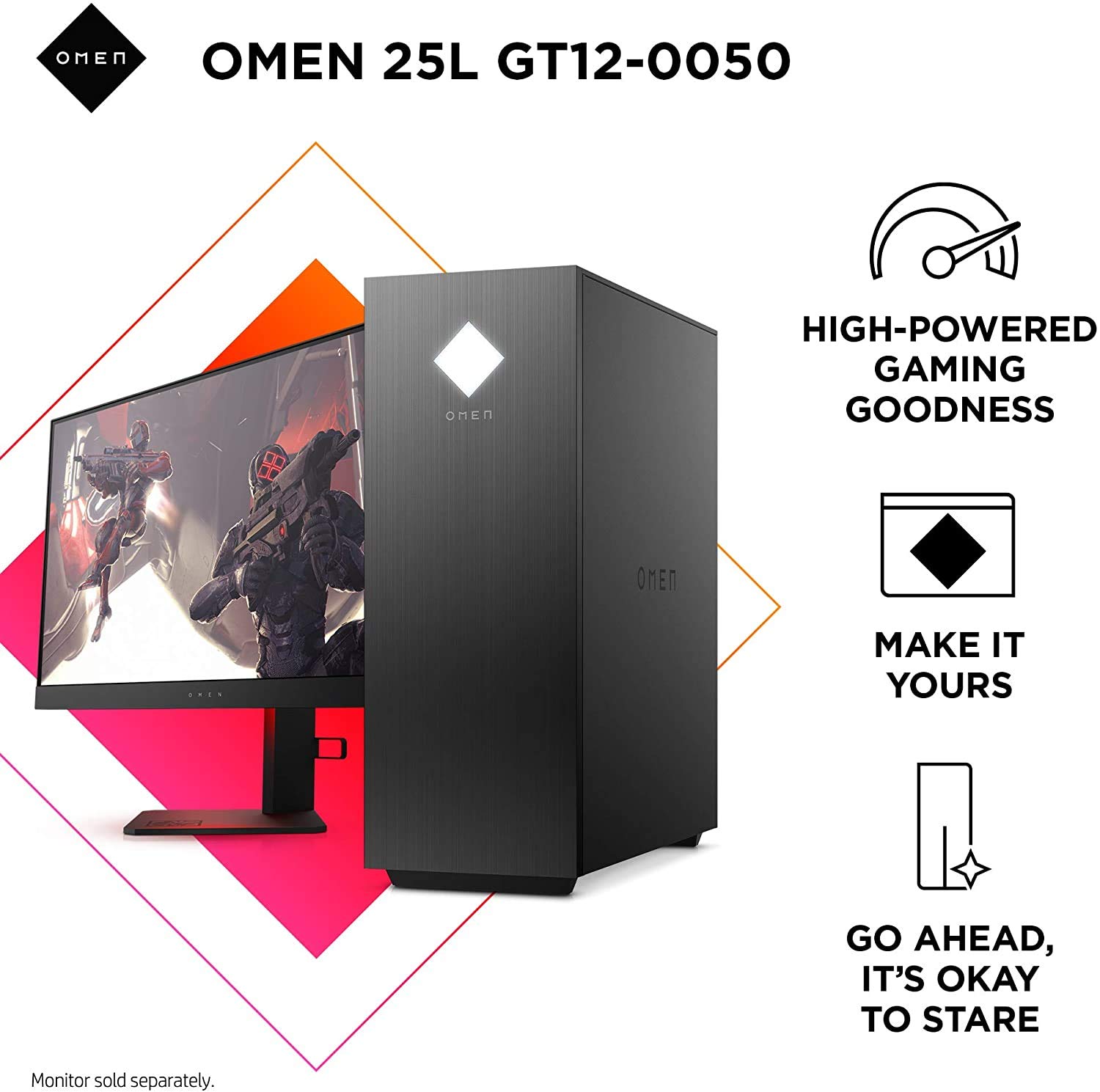 2021 Newest HP OMEN 25L Gaming Desktop PC, AMD 8-Core Ryzen 7 3700X(Up to 4.4GHz), GeForce RTX 3060 12GB, HyperX 16 GB DDR4 RAM, 1TB HHD+512GB PCIe NVMe SSD, Windows 10, RGB Lighting + Generic Mouepad