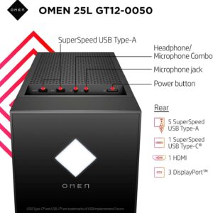 2021 Newest HP OMEN 25L Gaming Desktop PC, AMD 8-Core Ryzen 7 3700X(Up to 4.4GHz), GeForce RTX 3060 12GB, HyperX 16 GB DDR4 RAM, 1TB HHD+512GB PCIe NVMe SSD, Windows 10, RGB Lighting + Generic Mouepad